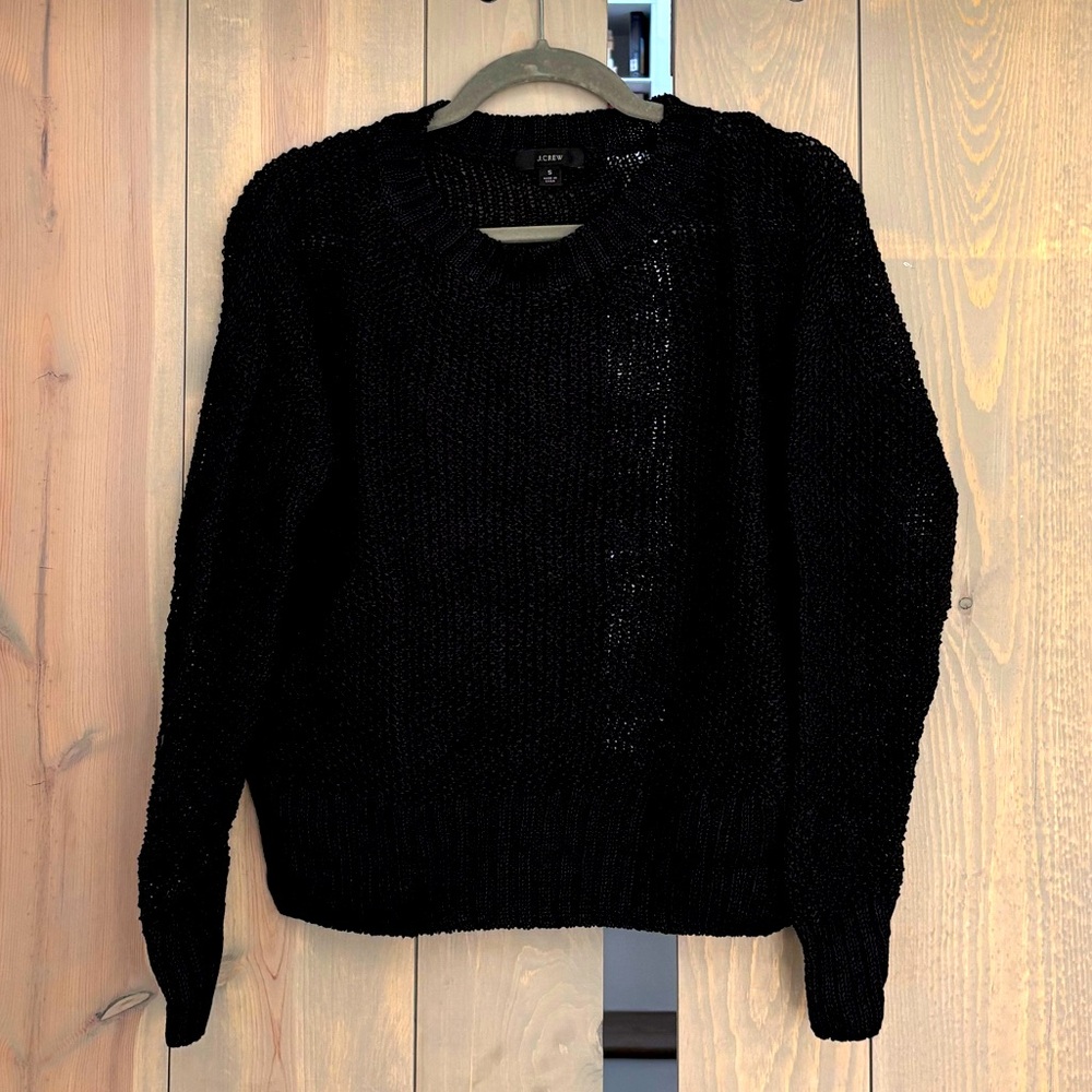 J. Crew 100% Linen Beach Sweater, black size S